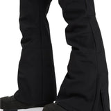 Roxy Women's Rising High Pant 2025 - Black snow pants with a zippered pocket on the right thigh and two front pockets.