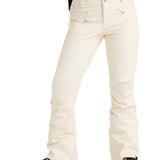 Roxy Women's Rising High Pant 2025 - Solid black snow pants with a zippered pocket on the side of the leg.