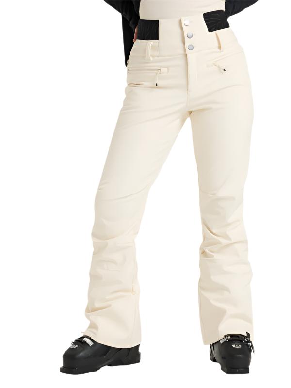 Roxy Women's Rising High Pant 2025 - Solid black snow pants with a zippered pocket on the side of the leg.