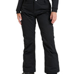 Roxy Women's Diversion Insulated Pant - Black snow pants with a subtle white stripe on the side of each leg.