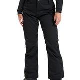 Roxy Women's Diversion Insulated Pant - Black snow pants with a subtle white stripe on the side of each leg.