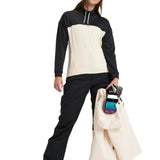 Roxy Women's Diversion Insulated Pant 2025 - A black and white snow pant with a zippered pocket on the side of the leg.