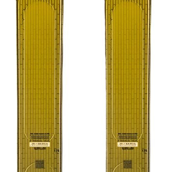 Rossignol Escaper 87 Nano Flat 2024 - A black and yellow ski with a geometric pattern on top.