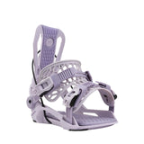 Flow Fenix Snowboard Binding - A light gray snowboard binding with a textured strap and black buckles.