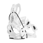Flow Fenix - White snowboard bindings with black buckles and straps.