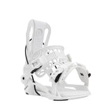 Flow Fenix Snowboard Binding - White snowboard bindings with black buckles and straps.