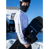 Whitespace Freestyle Shaun White Pro Limited Edition Snowboard 2023 - A black snowboard with white lettering and a distinctive white stripe down the middle.