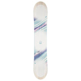 Head Women's Fountain Snowboard 2025 - A white snowboard with a blue and purple marbled pattern on top of it.