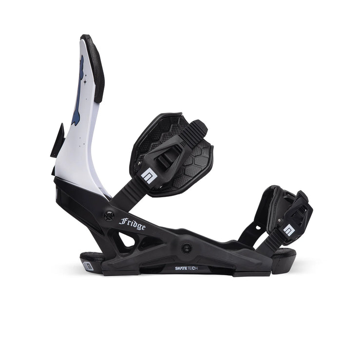 FRIDGE PRO 5 Snowboard Binding - white high back with black base and straps - angle 1