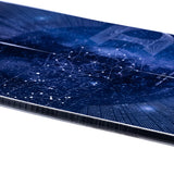 Lib Tech Golden Orca Snowboard 2026 - A dark blue snowboard with a white geometric pattern and a black stripe along the bottom edge.