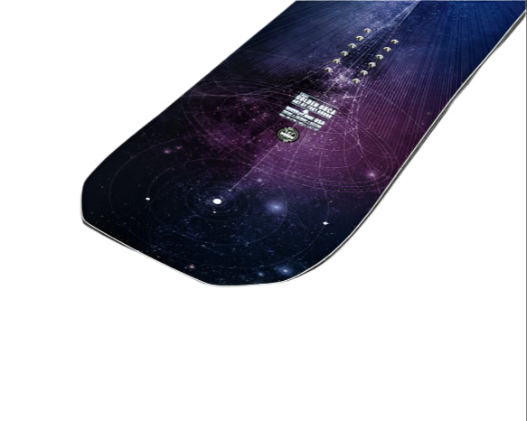 Lib Tech Golden Orca Snowboard 2026 - A black snowboard with a purple gradient and white lines, featuring a distinctive logo on top.