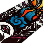 Lib Tech Jamie Lynn Snowboard 2026 - A snowboard with a black background and white, pink, blue, orange, and yellow graphics.