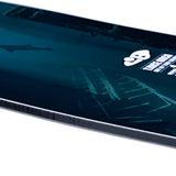 Lib Tech Orca Snowboard 2026 - A dark blue snowboard with a white logo and text on top, featuring a shark fin design.