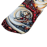 Lib Tech Mayhem Rocket Snowboard 2026 - A white snowboard with a black and red graphic of a rocket blasting off into space.