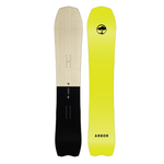 Arbor GPS Snowboard 2026 - A light-colored wood grain snowboard with a black section at the bottom.