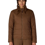 Women's 3-in-1 jacket in dark brown, full-zip front with hood