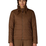 Women's 3-in-1 jacket in dark brown, full-zip front with hood