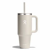 Hydro Flask 40oz All Around Travel Tumbler - A large, off-white tumbler with a straw and handle.