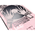 Nitro Women's Alternator x Hailey Snowboard 2026 - A pink snowboard with a black graphic of a woman's face and hands on top, featuring a white circle in her hair.