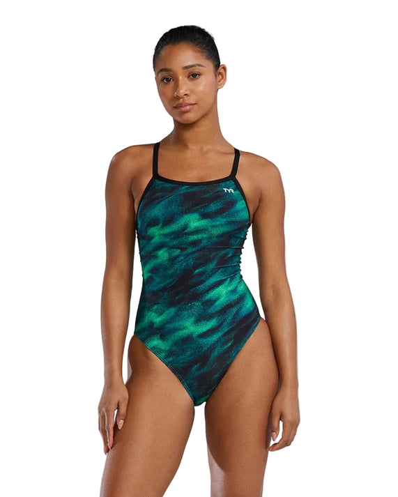 Costume Intero Donna TYR Solid Maxback – Nero, Taglia 38, Nylon E Lycra
