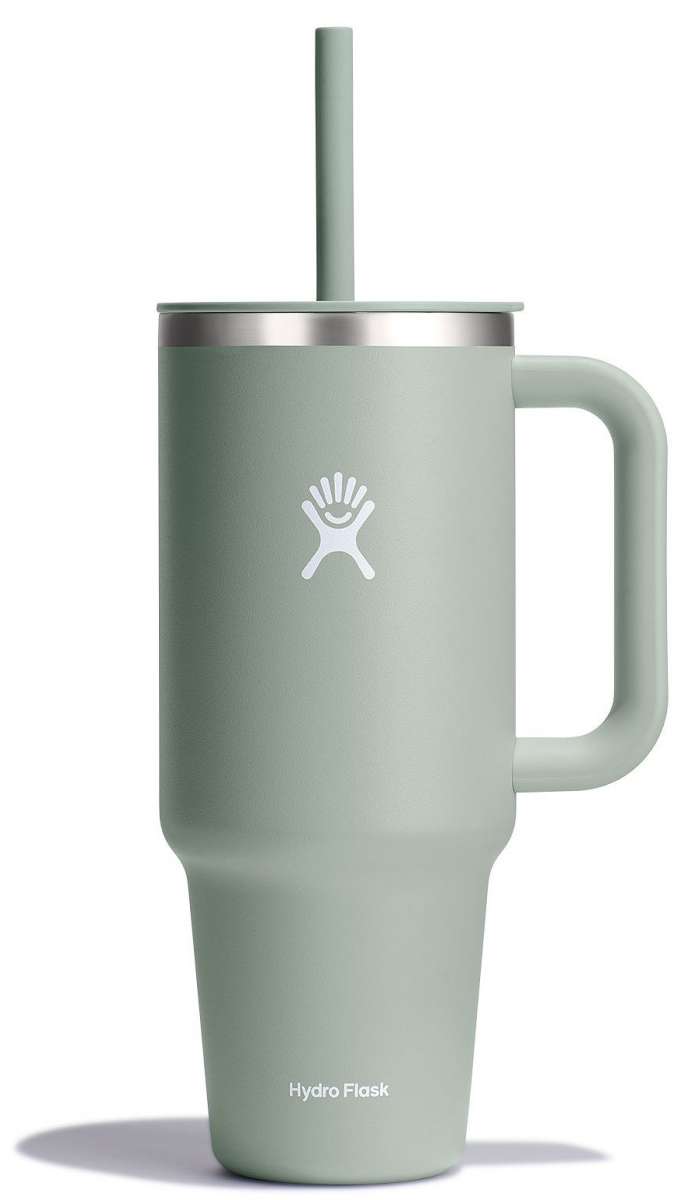 Hydro Flask 40oz All Around Travel Tumbler - A large, insulated tumbler with a screw-on lid and straw.