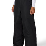 Black boys' shell pants with elastic waist and wide straight legs