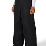 Black boys' shell pants with elastic waist and wide straight legs