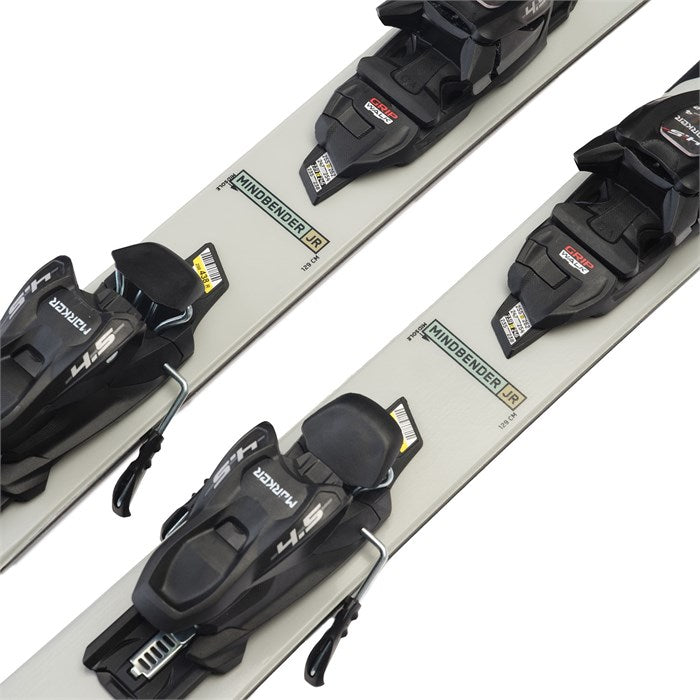 K2 Mindbender Junior skis feature black and white graphics with FDT 4.