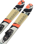 K2 Mindbender Junior skis feature a black and orange design with FDT 4.