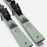 K2 Disruption 75 skis, 2024 model, feature a green color scheme and M3 10 bindings.
