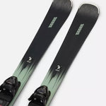 K2 Disruption 75 skis feature a green and black design with M3 10 bindings.