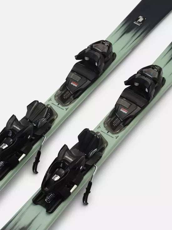 K2 Disruption 75 skis feature a mint green colorway and M3 10 bindings for 2024.