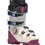 K2 Anthem 115 BOA women’s ski boots feature a white and burgundy color scheme with visible BOA adjustment dials.