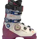 K2 Anthem 115 BOA women's ski boots feature a white and purple design with visible BOA adjustment.
