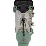 K2 Women's BFC 105 BOA ski boots feature a green and white color scheme with distinctive BOA lacing.