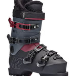 K2 Women's BFC 95 ski boots feature a black and red design with a prominent logo.
