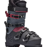 K2 Women's BFC 95 ski boots feature a black and red design with a prominent logo.