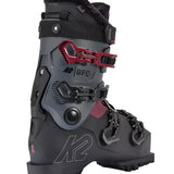 K2 BFC 95 women's ski boots feature a gray and red design.