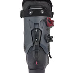 K2 Women's BFC 95 ski boots feature a black and purple design with adjustable straps.