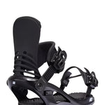 K2 Cassette snowboard binding, black and gray, features a sleek design for women.