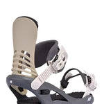 K2 Cassette snowboard binding, gray and white design.