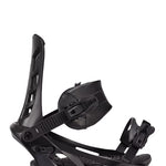 Black K2 Indy snowboard binding with a distinctive design and adjustable straps.