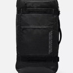 K2 Luggage roller bag, black with a grid pattern, features durable wheels and reinforced handles.