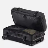 Black K2 Luggage Roller Bag 2025 with textured pattern and silver hardware.