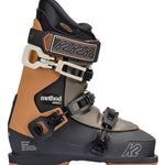 K2 Method ski boots feature a gray and orange color scheme with prominent branding.