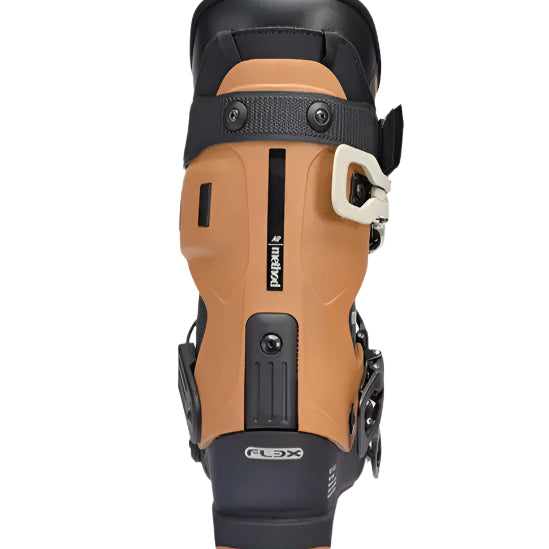 K2 Method 2025 ski boots feature a black and orange design with visible hardware.