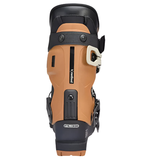 K2 Method 2025 ski boots feature a black and orange design with visible hardware.