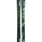 K2 Women's Mindbender 106C skis, 2025 model, feature a distinctive green and purple graphic design.