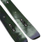 K2 Mindbender 106C skis feature a dark green and white design.