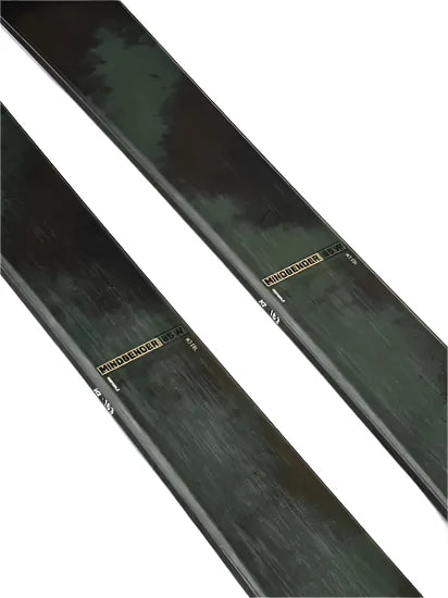 K2 Women's Mindbender 85 skis 2025 feature a red and white design.